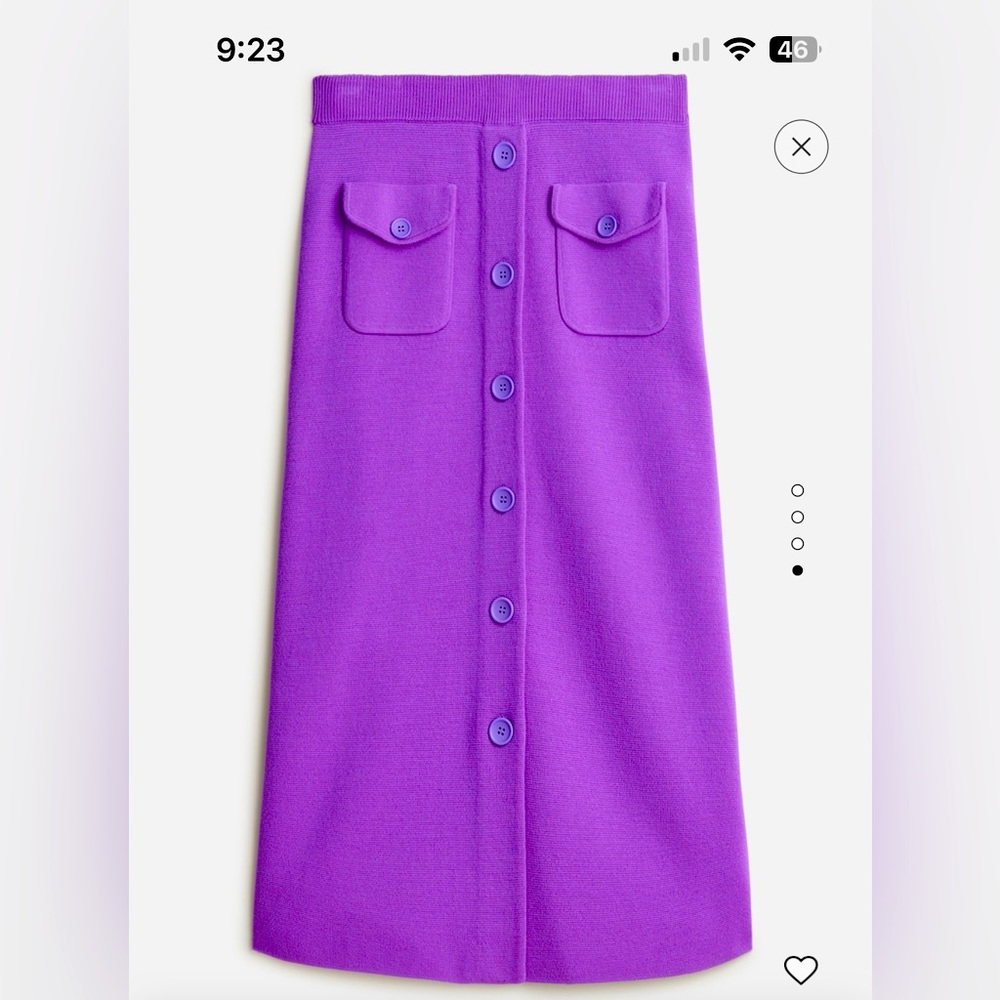 J Crew Merino wool button front sweater skirt